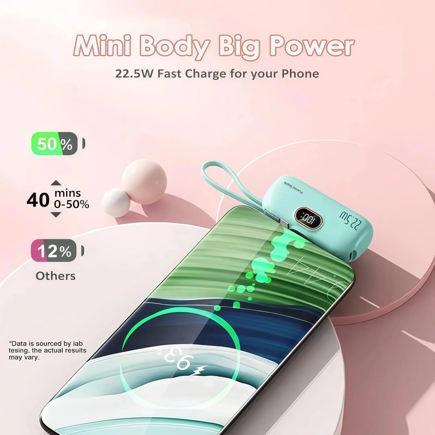🔋No More Extra Cables! 5000mAh Mini Capsule 22.5W Fast Power Bank