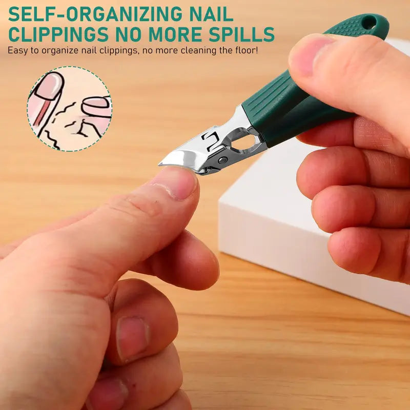 🔥Hot Sale 49% off💅💨Wide Jaw Opening Anti-Splash Slanted Eagle Beak Beveled Nail Clipper Set