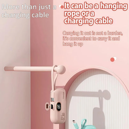 🔋No More Extra Cables! 5000mAh Mini Capsule 22.5W Fast Power Bank