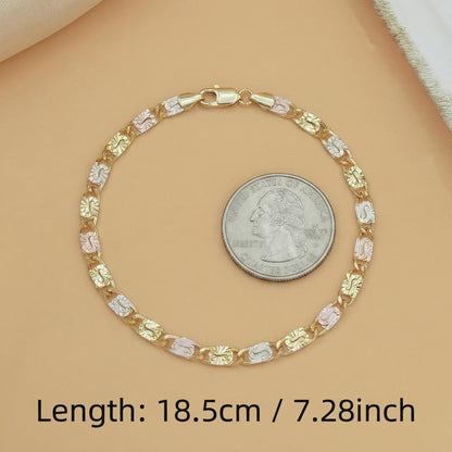 Tri-Color Mariner Link Bracelet for Women