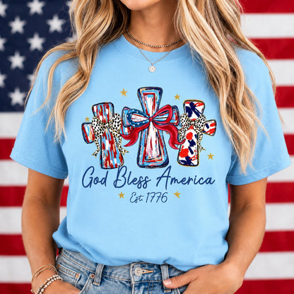 Vintage Washed "God Bless America" Faith & Freedom Tee