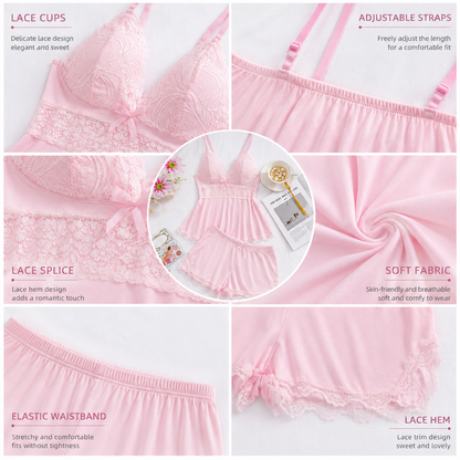 🌸 Sexy Lace Cami Sleepwear 2-Piece Set