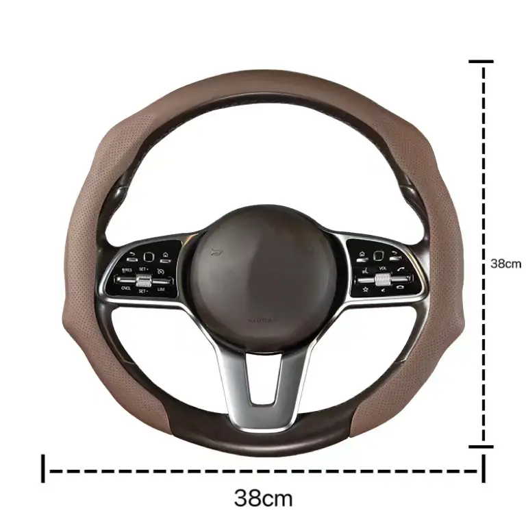 🚗 Napa Leather Steering Wheel Cover – Ultra-Thin Comfort ✨