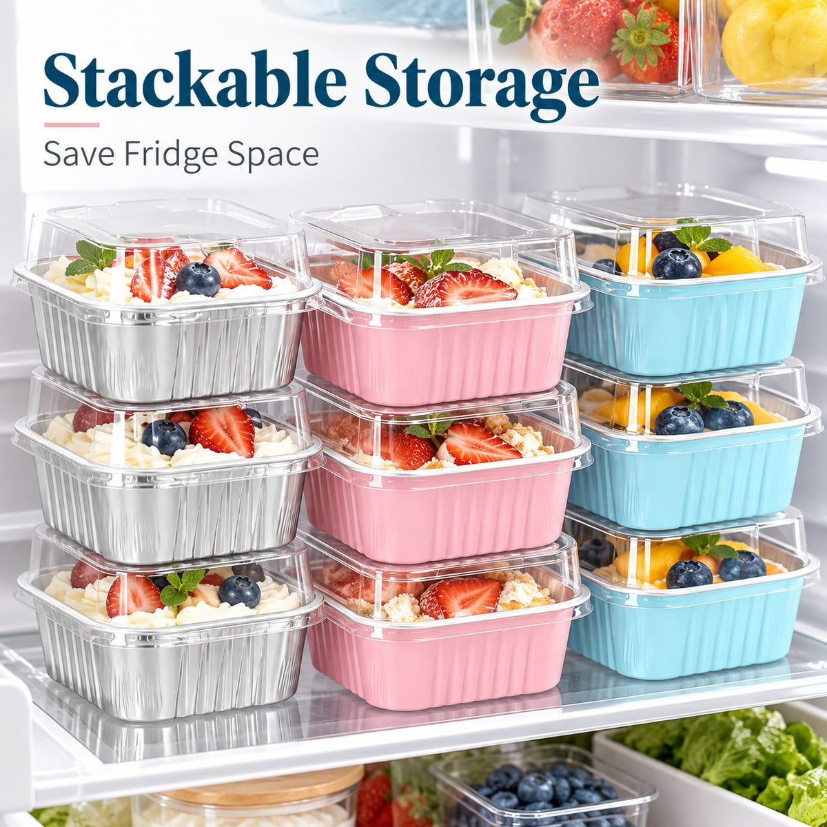 🧁 30-Pack Mini Aluminum Foil Cake Pans Bakeware Set with Plastic Lids 5oz