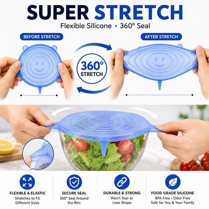 🥗6 Pack Silicone Stretch Lids