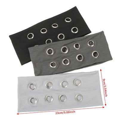 Hollow Out Metal Eyelets Elastic Headband