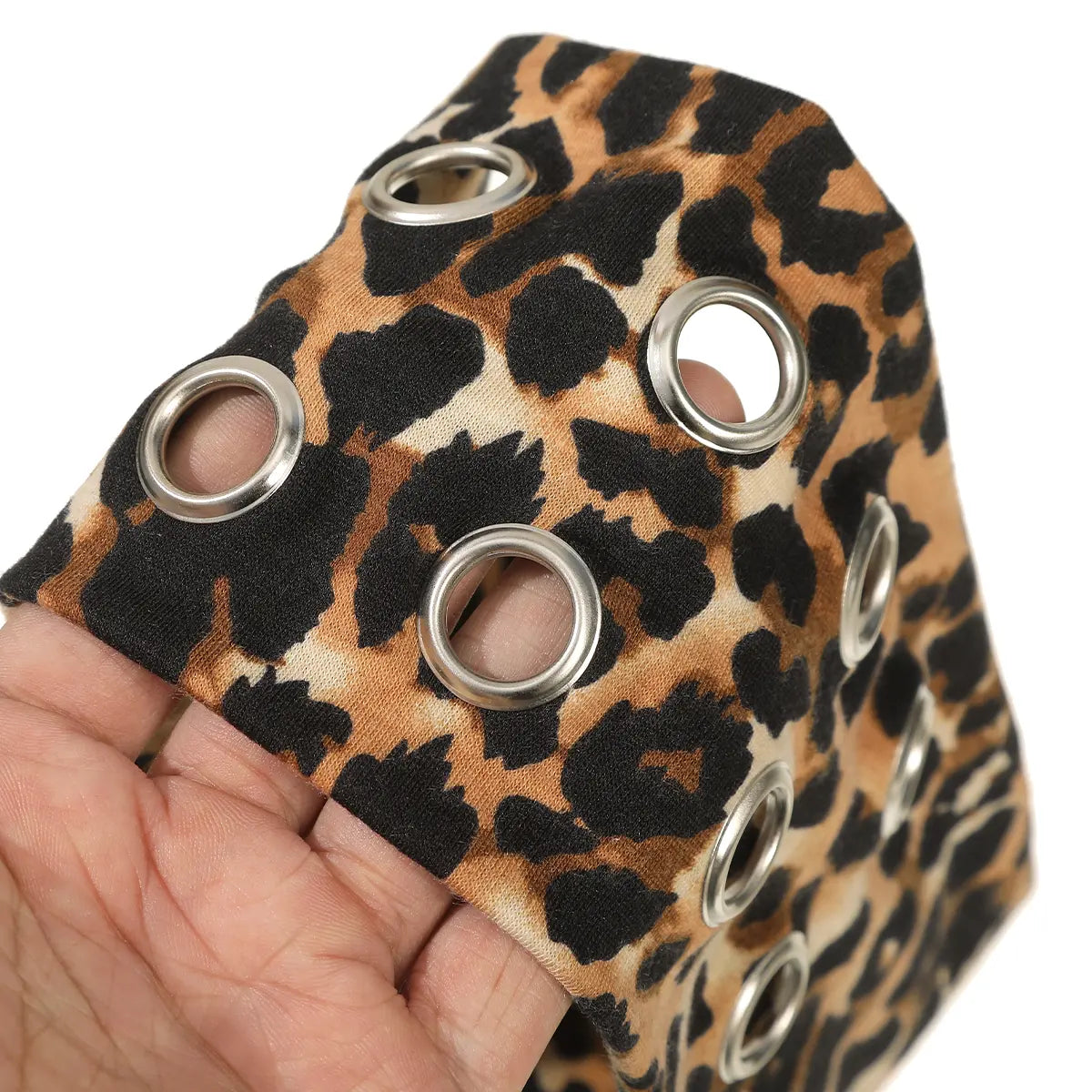 Hollow Out Metal Eyelets Elastic Headband