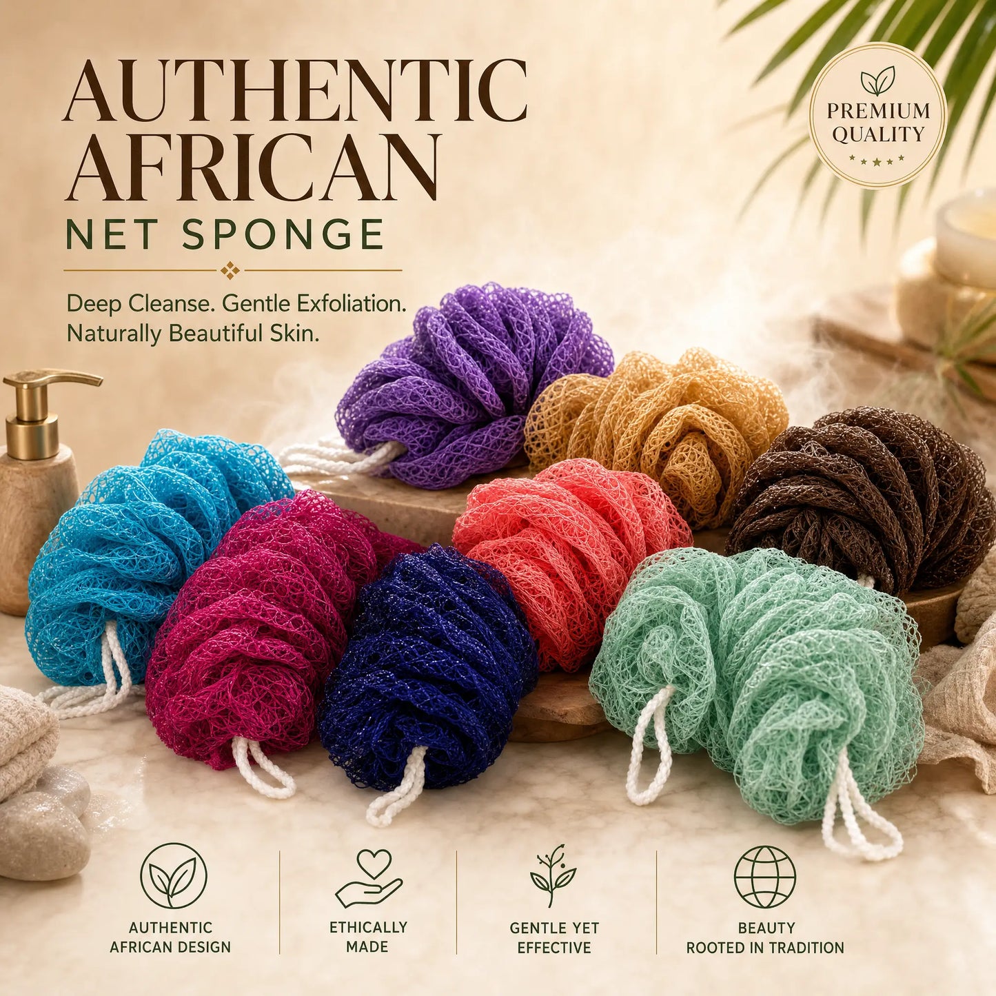 Authentic African Exfoliating Net Bath Sponge