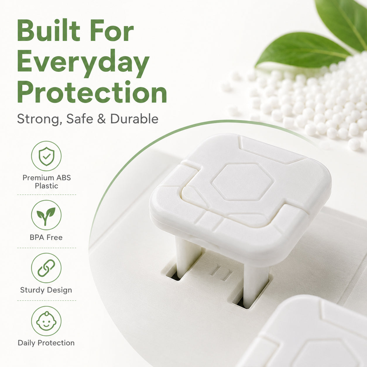 👶Baby Proof Socket Covers with Smart Handle Design – Fits 2 & 3 Prong Outlets for Easy Parent Removal