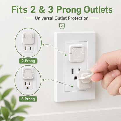 👶Baby Proof Socket Covers with Smart Handle Design – Fits 2 & 3 Prong Outlets for Easy Parent Removal