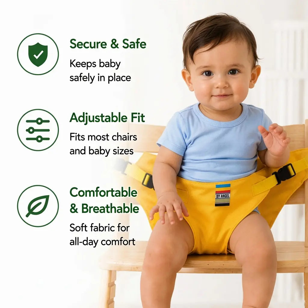 👶Baby Chair Harness Strap –Upgrade 5-Point Safety & Travel-Ready Design