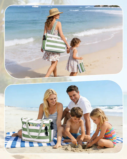Large Waterproof Sandproof Beach Tote Bag with Zipper