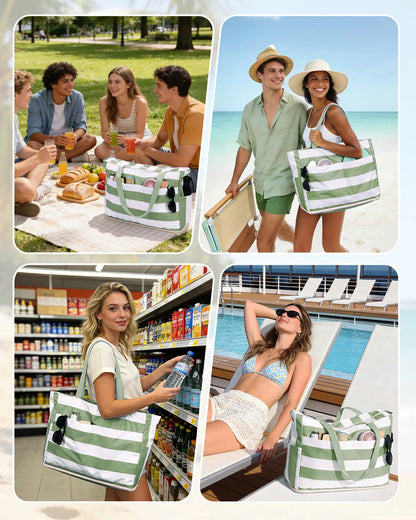 Large Waterproof Sandproof Beach Tote Bag with Zipper