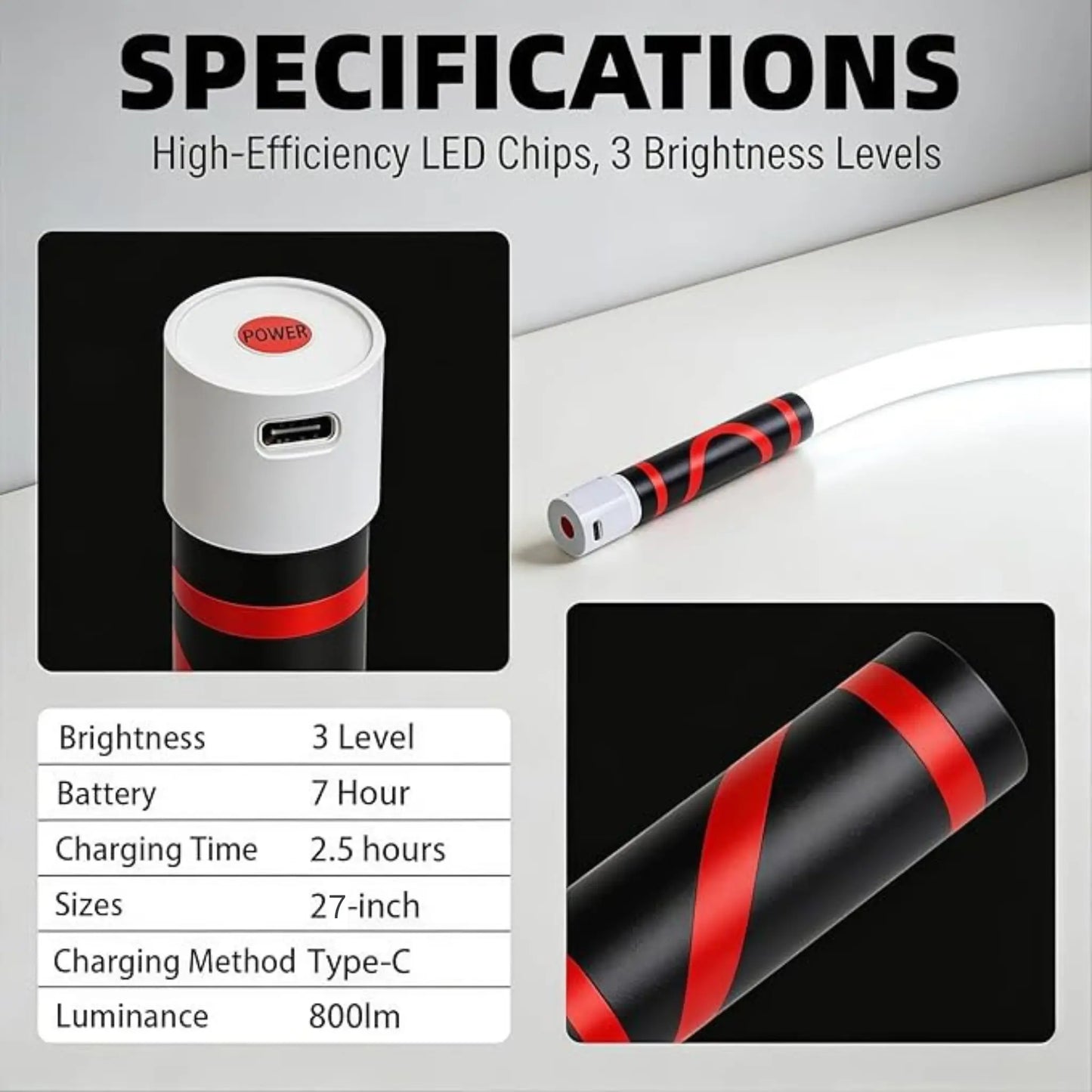 Bendable LED Flashlight Stick