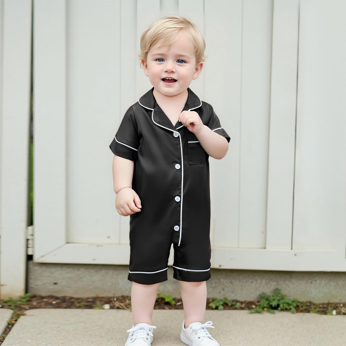 Soft Satin Baby Jumpsuit Pajamas