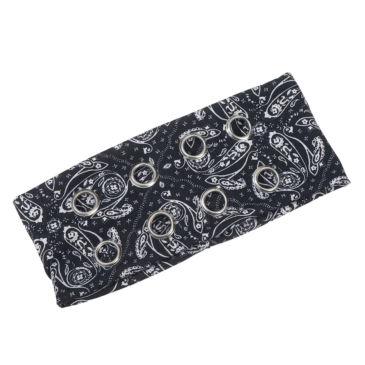 Hollow Out Metal Eyelets Elastic Headband