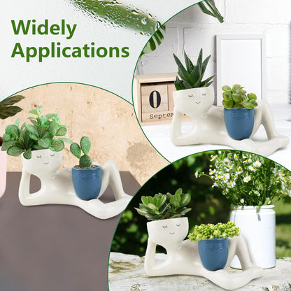 Relaxing Figure Planter with Mini Plant Pot Holder