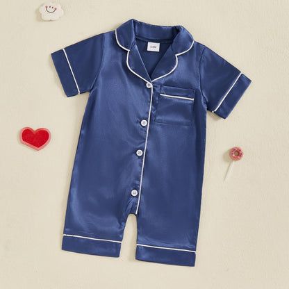 Soft Satin Baby Jumpsuit Pajamas