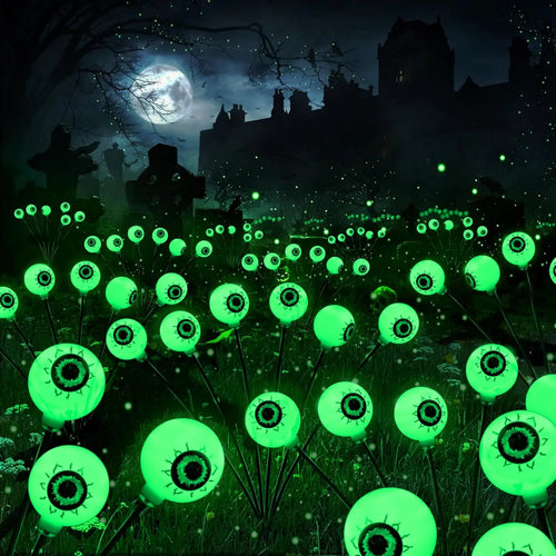 🎃Solar Halloween Eyeball Lights, 2 Pack 12 LED 2 Modes