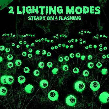🎃Solar Halloween Eyeball Lights, 2 Pack 12 LED 2 Modes