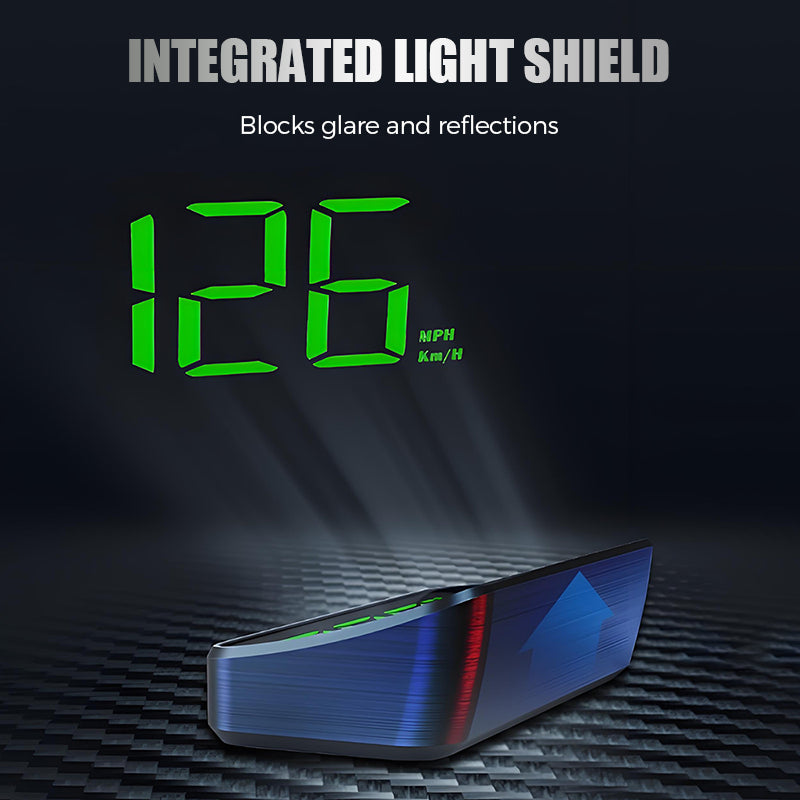 🚗Car GPS Speedometer Head-Up Display with Integrated Light Shield & Digital Screen