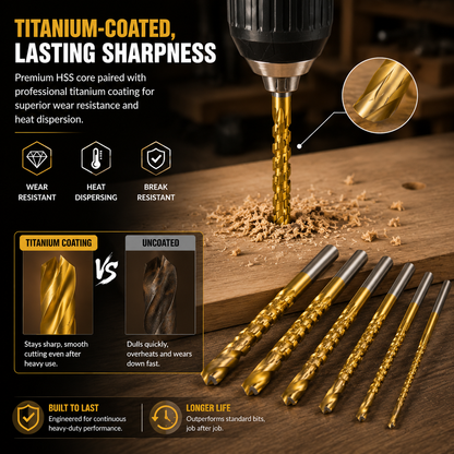 🛠️ 2-in-1 Woodworking Saw Drill Bit Set