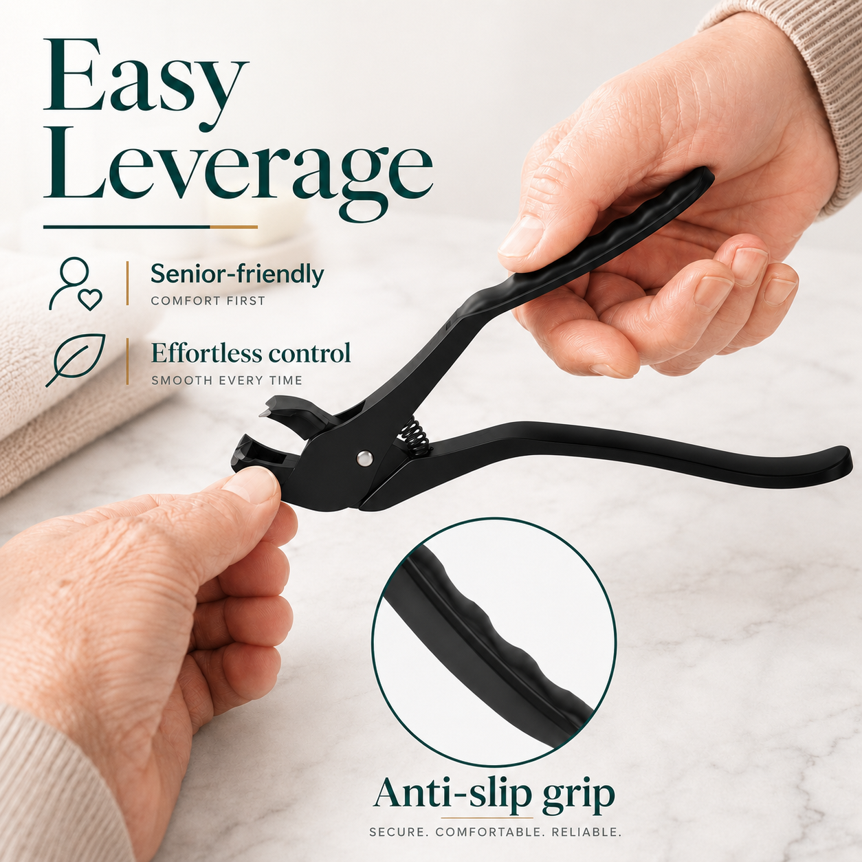 Heavy Duty Curved Tip Toenail Clipper - Long Handle Ergonomic Design for Thick Nails & Seniors