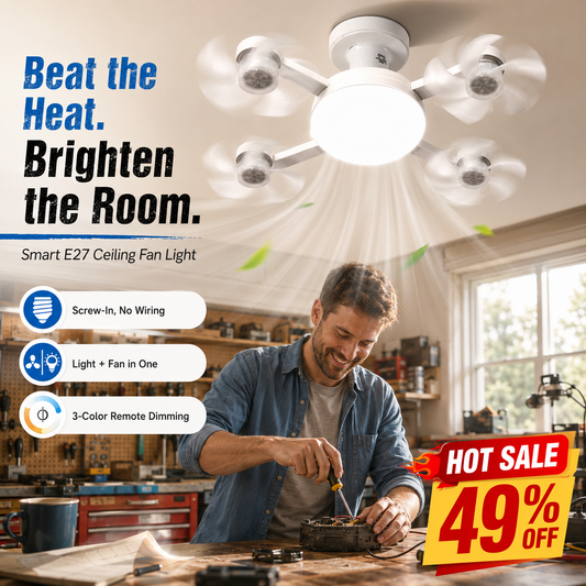 Smart E27 Socket LED Ceiling Fan Light