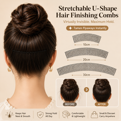 Stretchable U-Shape Hair Finishing Combs (A Set of 3Pcs)