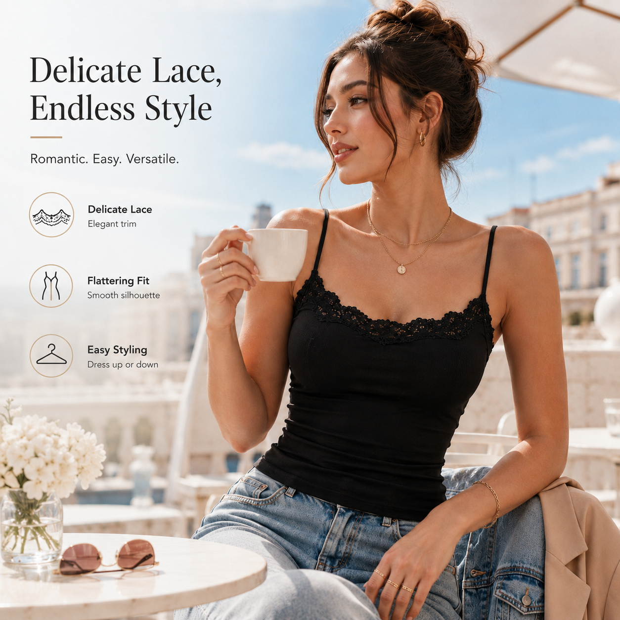 Classic Lace-Trim Camisole