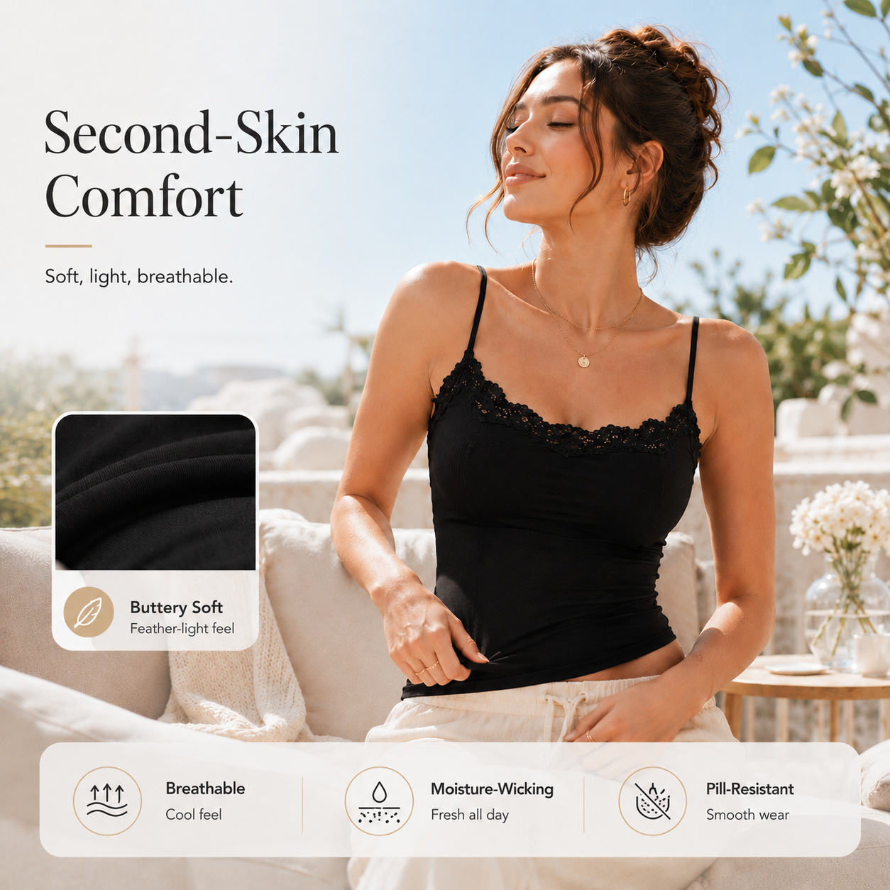 Classic Lace-Trim Camisole