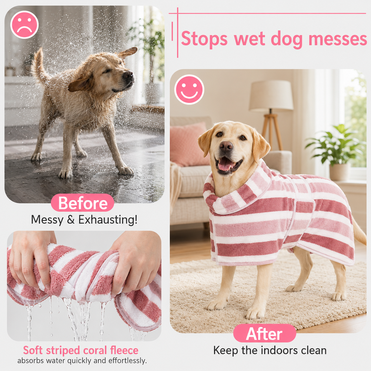 Full Coverage Doggy Bath Towel Pet Robe