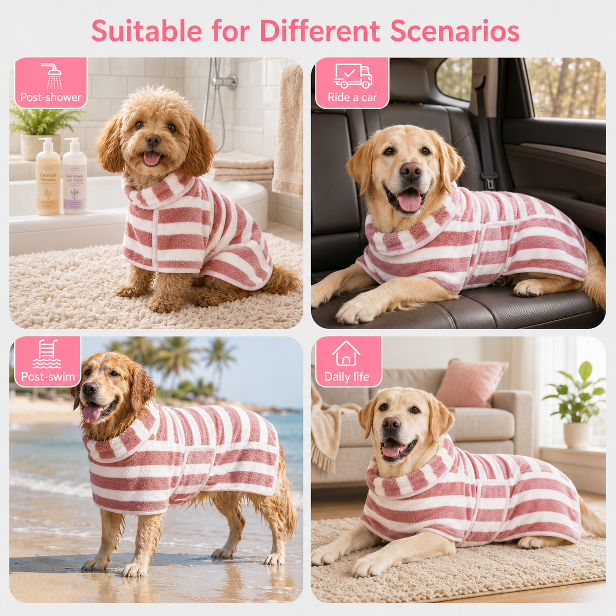 Full Coverage Doggy Bath Towel Pet Robe