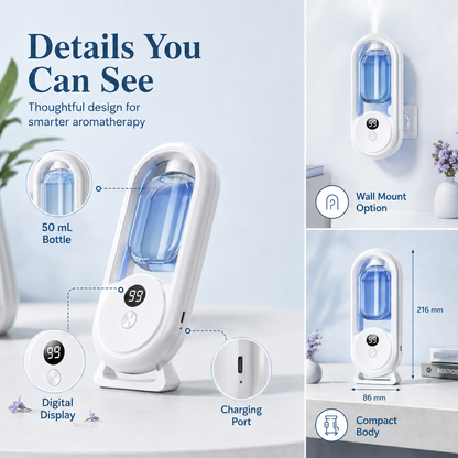 🌸Automatic Desktop Essential Oil Diffuser with Digital Display & LED Mood Ligh💡