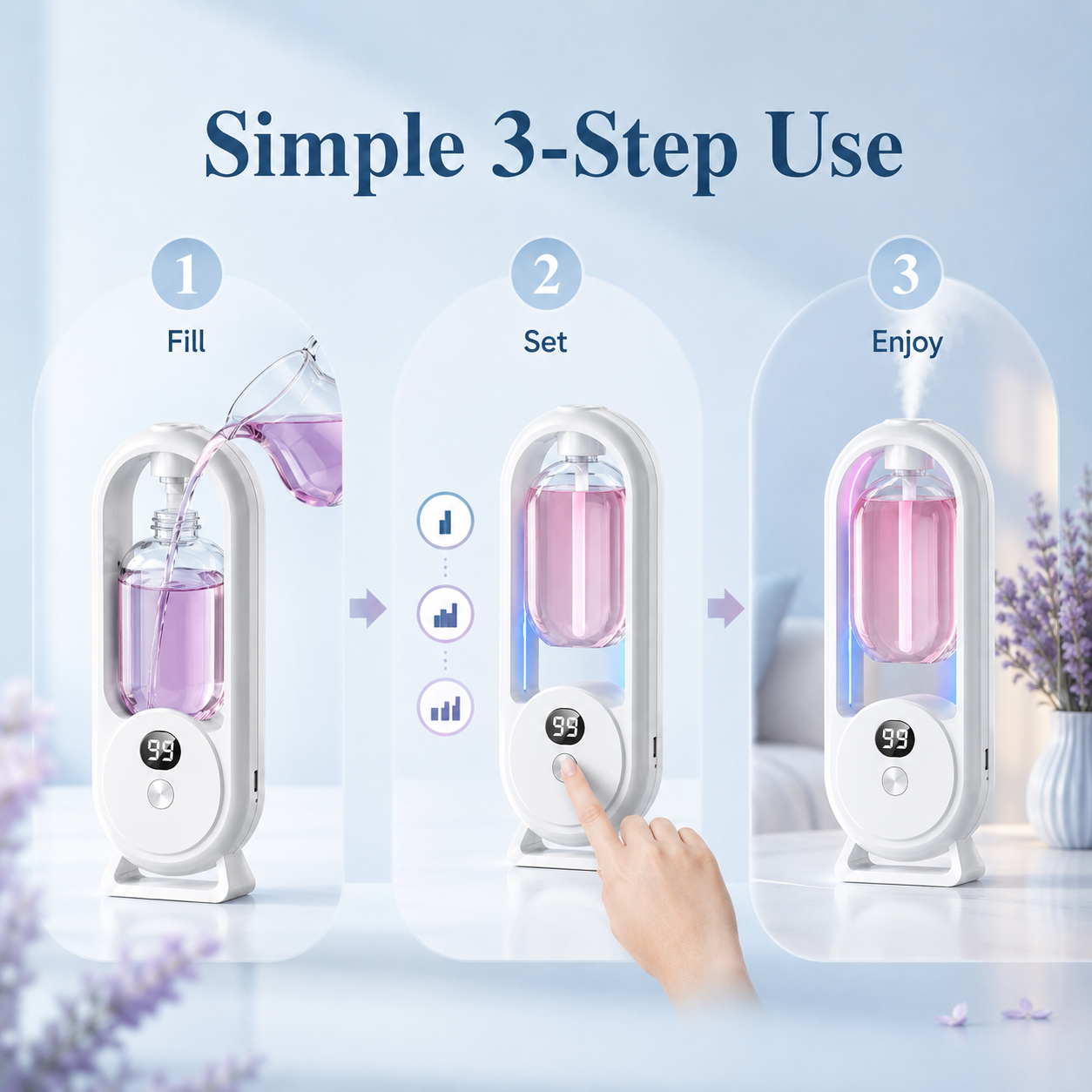 🌸Automatic Desktop Essential Oil Diffuser with Digital Display & LED Mood Ligh💡
