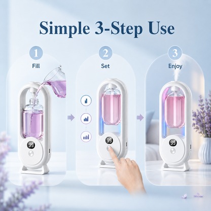 🌸Automatic Desktop Essential Oil Diffuser with Digital Display & LED Mood Ligh💡