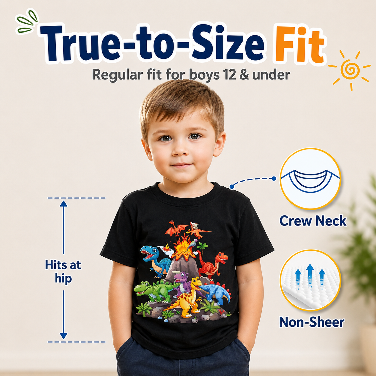 🌞Kids Dinosaur Graphic T-Shirt | Lightweight Summer Tee