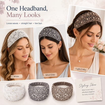 💫Plum Blossom Hollow Beaded Wide Headband