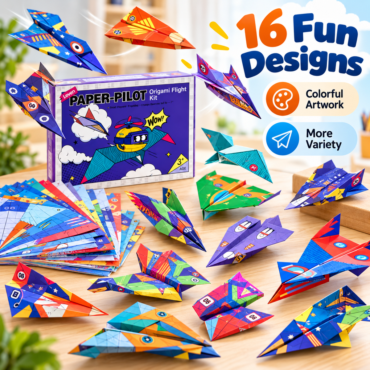 ✈️ Creative DIY Paper Airplane Set for Kids 🚀 Fold Build Fly & Enjoy Screen Free Fun 🎨