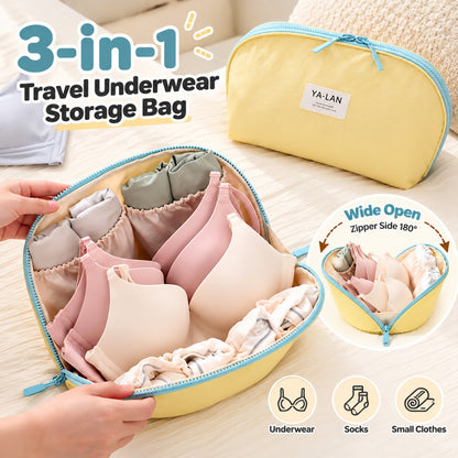 3-in-1 Travel Underwear Storage Bag | Bra Panties Socks Organizer Pouch 🧳