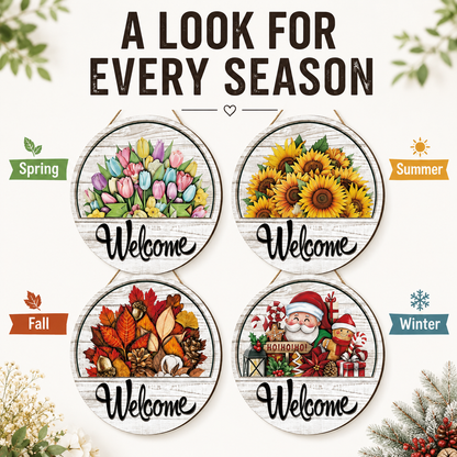 🏡 16-Piece Interchangeable Welcome Sign for Front Door – Seasonal Door Decor