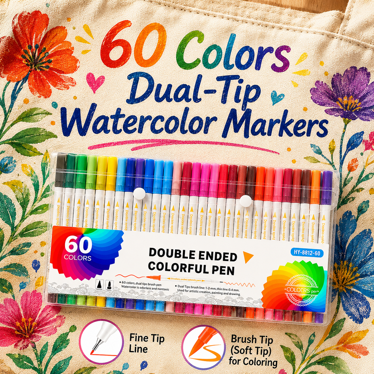 Dual Tip Acrylic Paint Markers Set