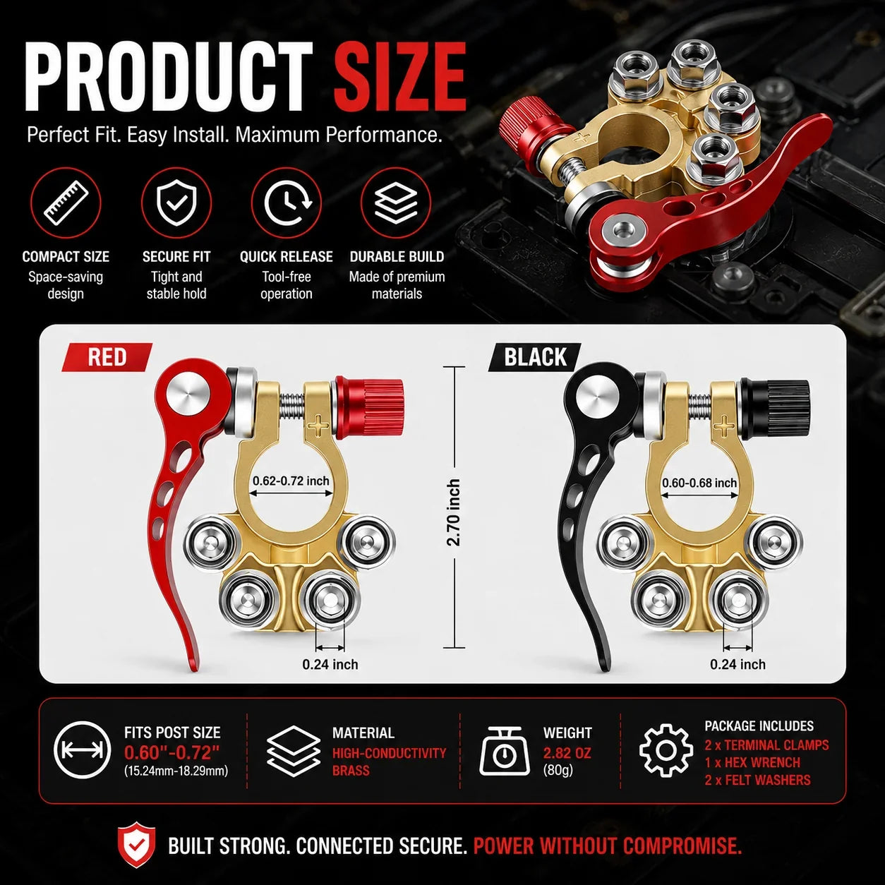 4-Post Quick Release Battery Clamps