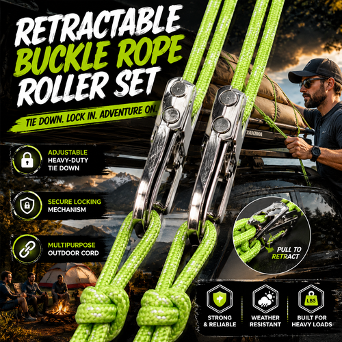 🏕️ Retractable Buckle Rope Roller Set