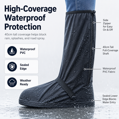 💦Reusable Waterproof Non-Slip Rain Boot Shoe Covers, Men Women Rain Gear