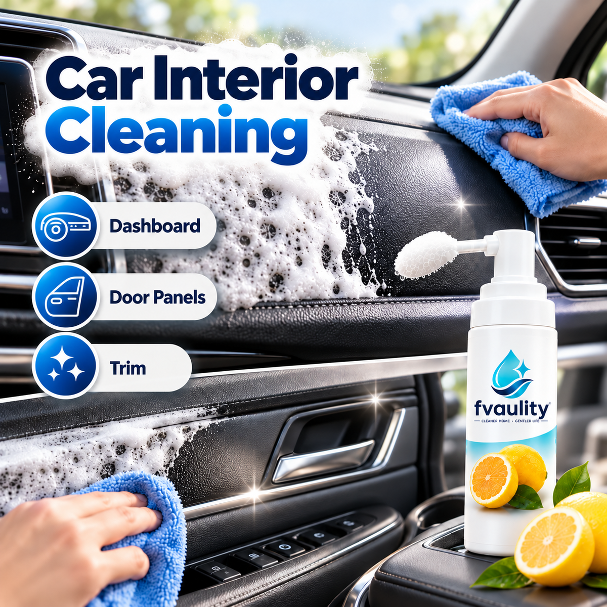 🫧 Multi-Purpose Foam Cleaner – Powerful Spray for Car & Home Surfaces ✨