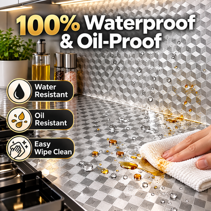 🏠 Premium Aluminum Foil Kitchen Sticker | Waterproof, Oil-Proof & Heat-Resistant DIY Wall & Cabinet Liner ✂️