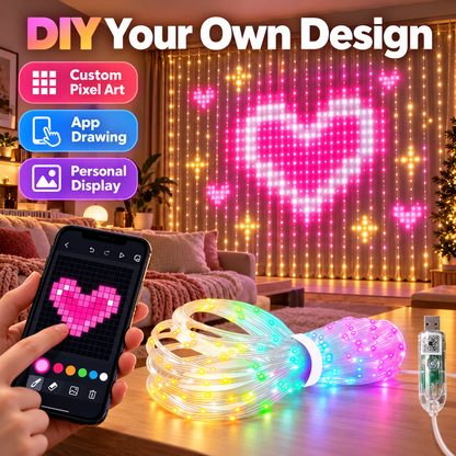 🎄✨ Smart LED Holiday Display Lights 📱 Animated Tree & Curtain Light Show for Christmas Decor