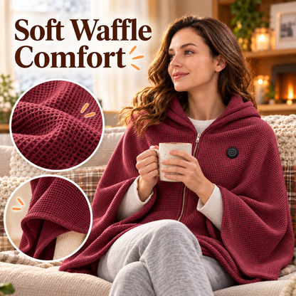 🔥 Wearable Heated Blanket Shawl with 3 Heat Settings | USB Powered Cozy Wrap for Home & Office
