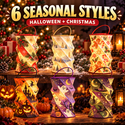 ✨ Foldable Rotating Lantern with Stepless Dimming | USB-C Rechargeable Holiday Ambient Light